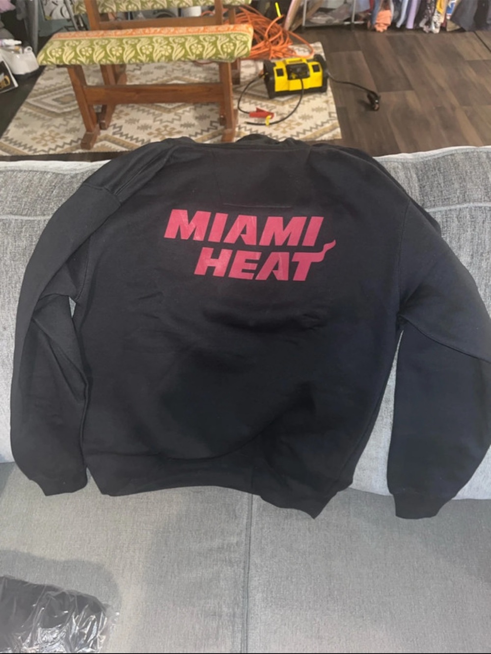 NBA Miami Heat Black Sweatshirt with Pink Logo